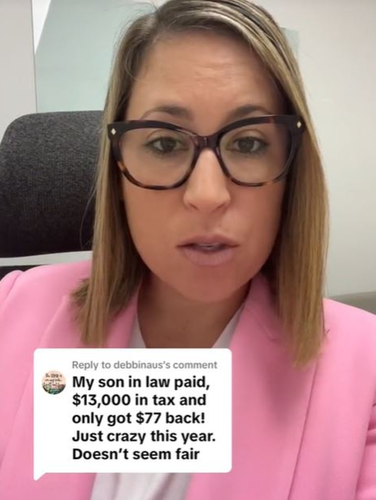 Natalie Lennon recently explained why Aussies shouldn’t feel entitled to a tax return on her TikTok. Picture: Natalie The Accountant/TikTok