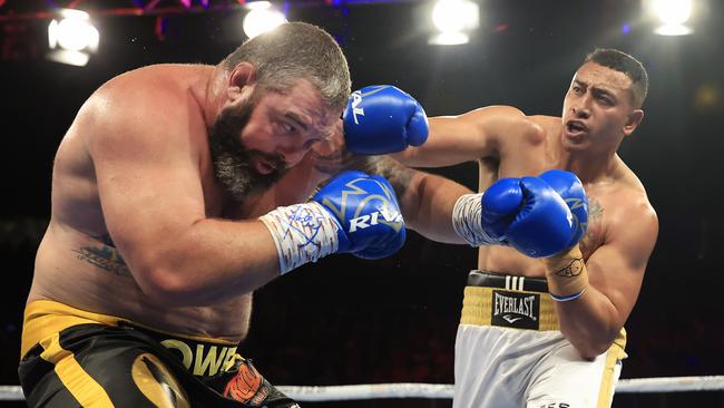 Taukeiaho beat Jaiman Lowe in his boxing debut last year and wants to continue with the sport. Picture: Getty Images