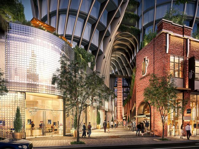 An artist's impression of the revamped plans for a major redevelopment of the jam factory precinct in Prahran.