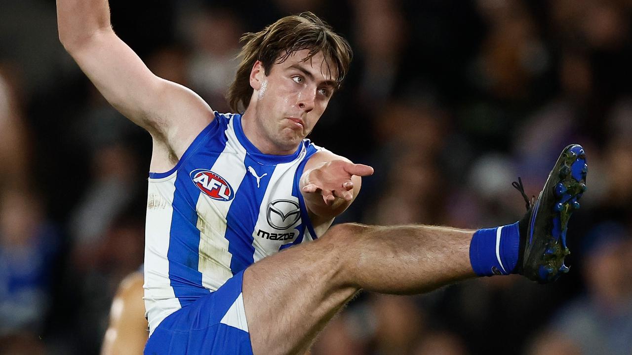 North Melbourne young gun George Wardlaw will return from concussion against Sydney on Saturday. Picture: Michael Willson / Getty Images