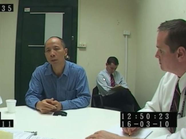 Robert Xie during his final police interview in March 2010 at Ryde police station.