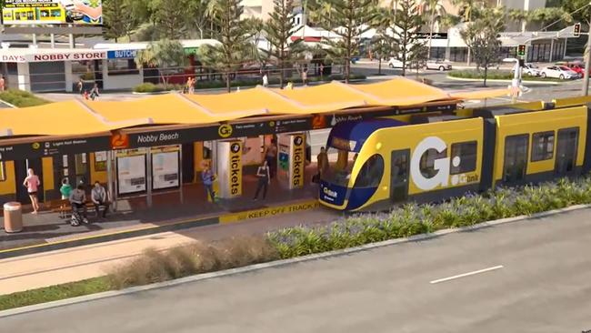 The tram at Nobbys Beach