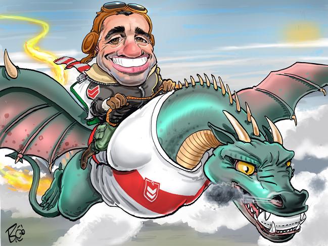 Dragons coach Shane Flanagan. Artwork: Scott "Boo" Bailey.