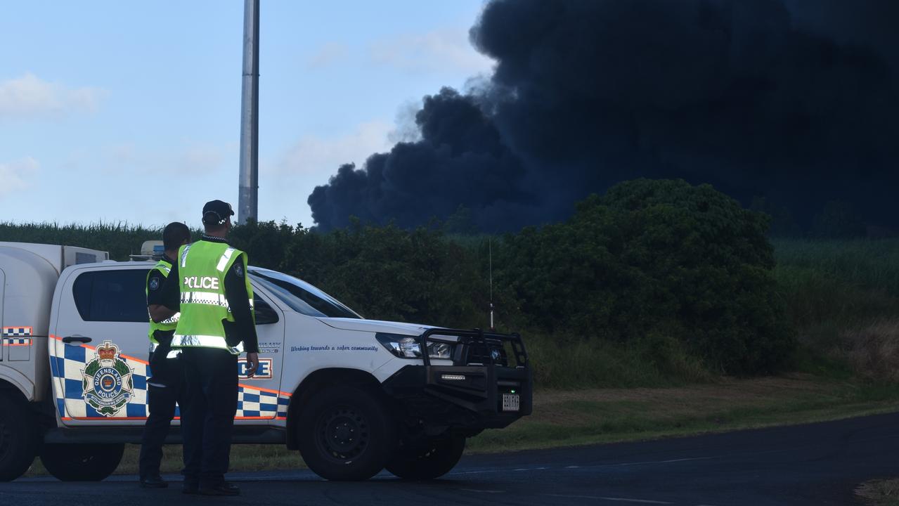 Traffic control stands guard as multiple explosions are heard.