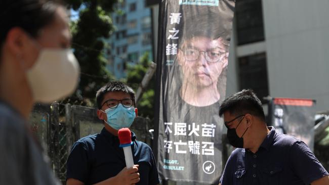 Hong Kong pro-democracy activist Joshua Wong who was barred by authorities from standing in the September election for the Hong Kong legislative council.