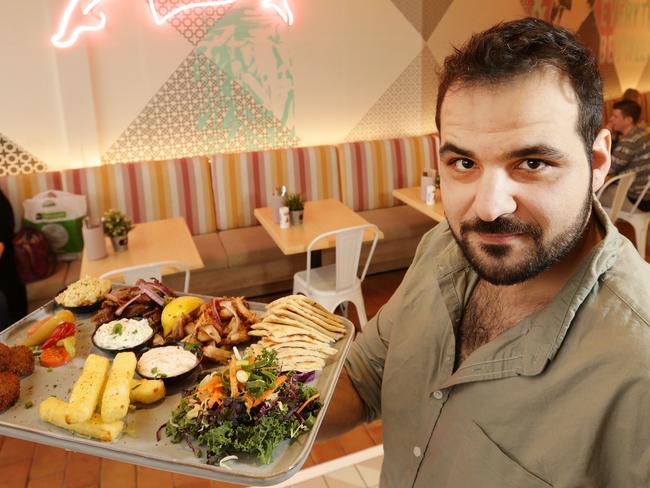 Miss Pickle 1971 is a Mediterranean restaurant at Knox Ozone and they're expanding to The Glen. They serve delicious food including meat and cheese platters as well as souvalkis and other things. Steven Kafrouni and the restaurant Picture Norm Oorloff