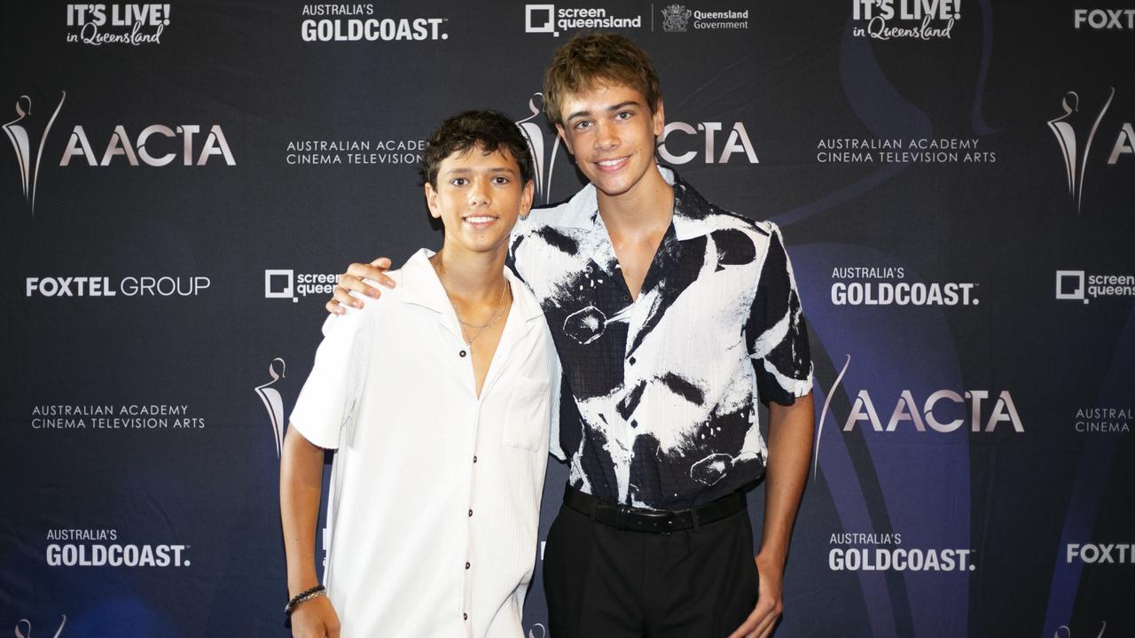 Lokata Cayn and Chaydon Jay at AACTA Oscars Screening at the Home of the Arts, Gold Coast. Picture: Jessie Jean