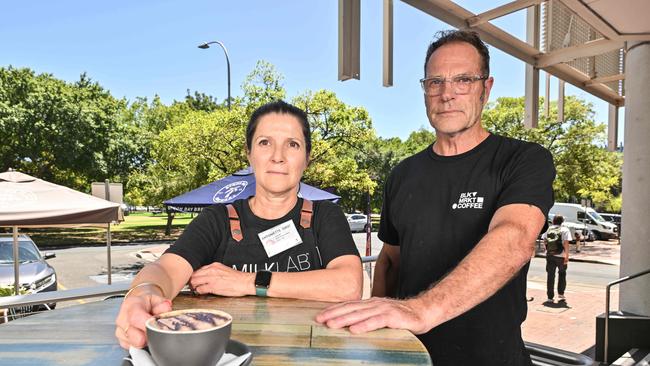 Lime2 Cafe owners Peter and Antoniette Domhoff aren’t happy with the proposal. Picture: Brenton Edwards