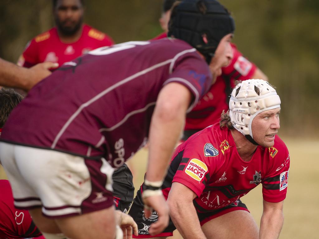 GCDRU major semi final between Colleges Knights and Nerang Bulls. Picture: Glenn Campbell