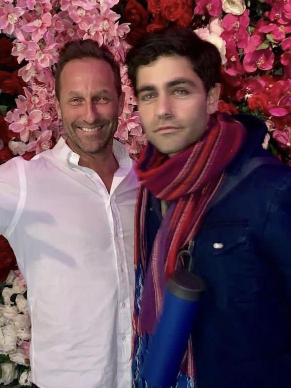 Mr Burbank with actor Adrian Grenier.