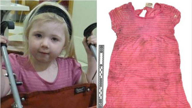 Khandalyce Kiara Pearce and a piece of clothing found in a suitcase along with her remains.