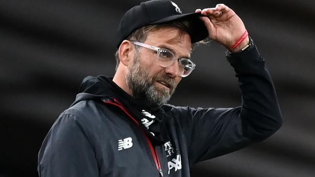 Liverpool manager Jurgen Klopp gestures on the touchline during his team’s loss to Arsenal. Picture: AFP