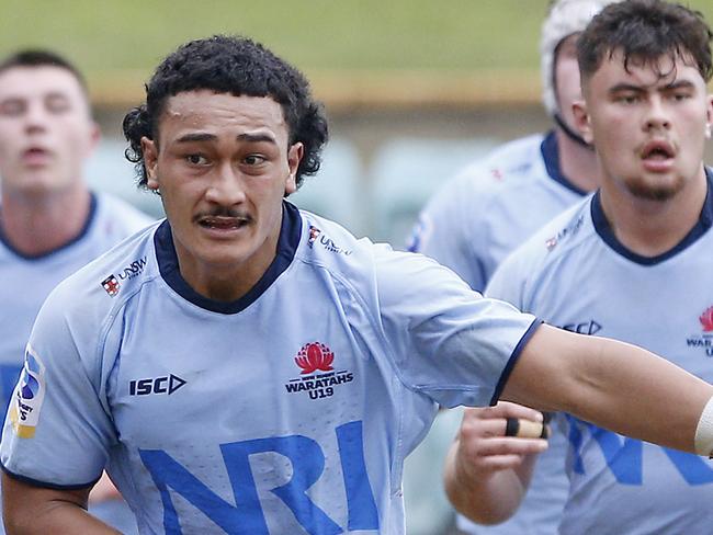 Waratahs' Lotu Vunipola-Sailosi. Under 19s Waratahs  v Melbourne Rebels in Super Rugby National Championships Round 1 at Leichhardt Oval. Picture: John Appleyard.