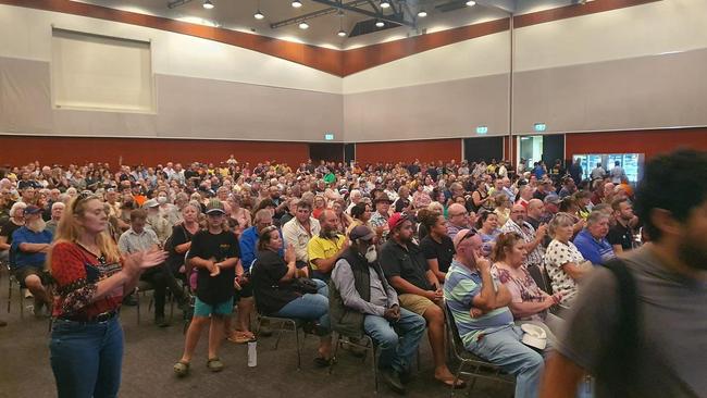 A packed Town Hall meeting in Alice Springs has caused controversy. Picture: Facebook