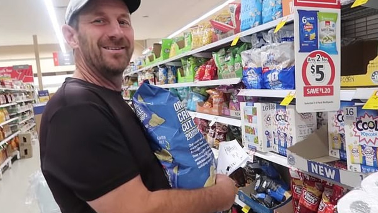 Ray was recently tasked with the grocery shop after Jeni stayed home to recover following surgery. Jeni is usually the one who does the big shop. Picture: YouTube