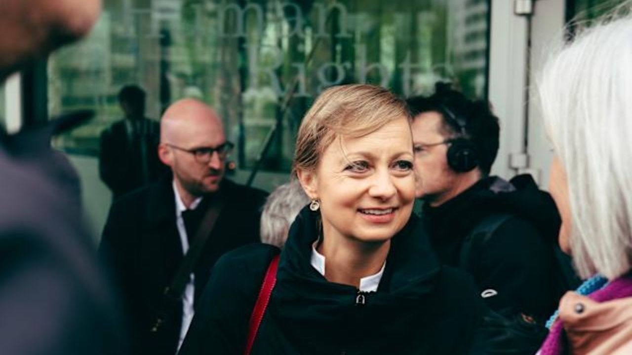 Cordelia Bähr is a Swiss lawyer known for leading a landmark climate lawsuit on behalf of elderly women against the Swiss government. Picture: Greenpeace