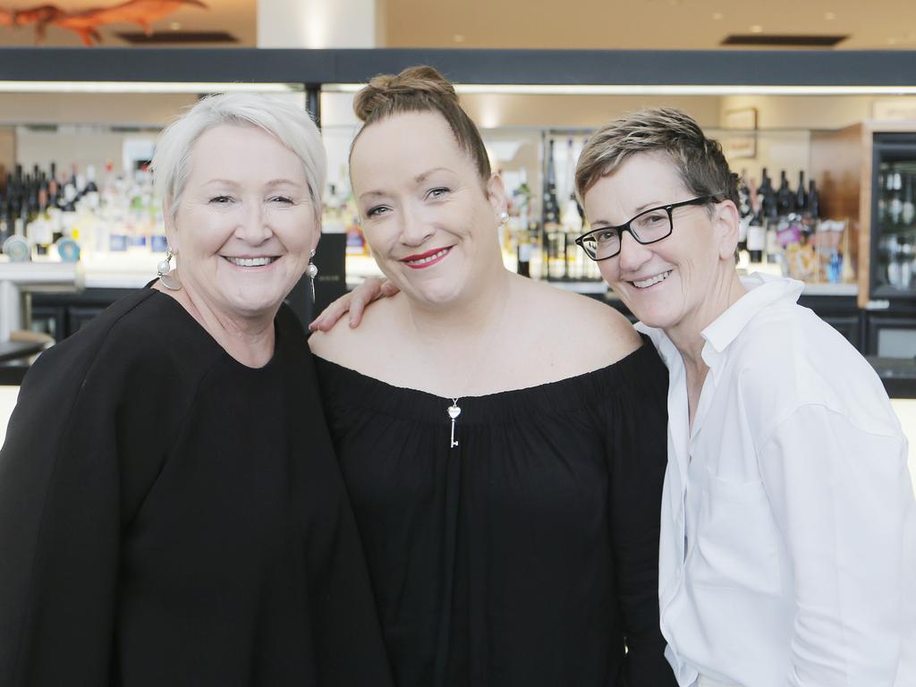 Liz Daniels, left, Burnadette Brennan and Janet Brennan, all of Prospect, SA, at the Grand Chancellor Hotel for the UTAS graduation ceremonies. Picture: MATHEW FARRELL