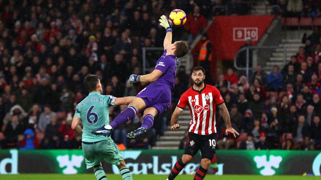 Bernd Leno came flapping at a cross to gift Charlie Austin an easy goal.