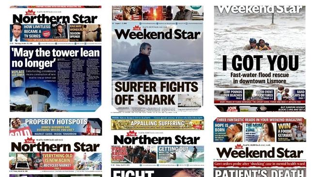 Some of the amazing front pages of The Northern Star over the years.