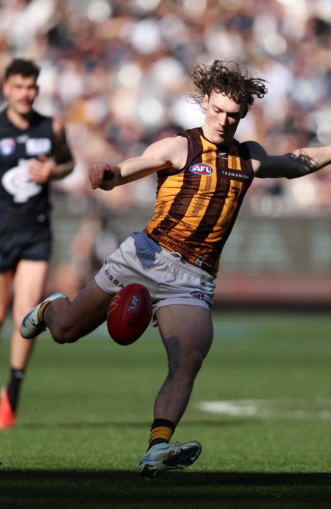 Josh Weddle kicked three goals for the Hawks on Sunday. Picture: Mark Stewart