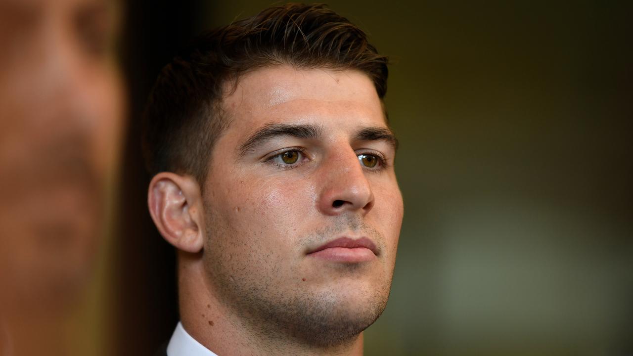 Canberra Raiders NRL recruit Curtis Scott has pleaded not guilty to six charges including assaulting police during Australia Day celebrations. (AAP Image/Bianca De Marchi)