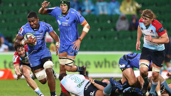 Isireli Naisarani of the Force runs the ball during the round 17 Super Rugby match between the Force and the Waratahs. Picture: Paul Kane/Getty Images