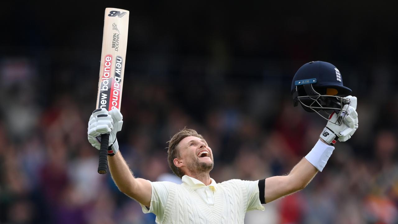 England batsman Joe Root celebrates his century. (Photo by Stu Forster/Getty Images)