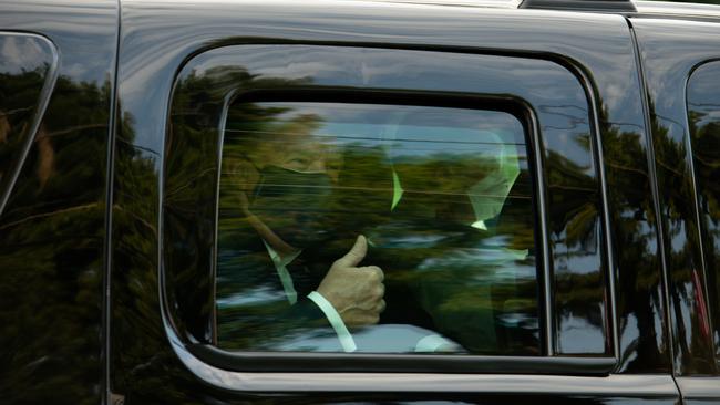 He then returned to the Walter Reed military hospital. Picture: Graeme Sloan/Bloomberg via Getty Images