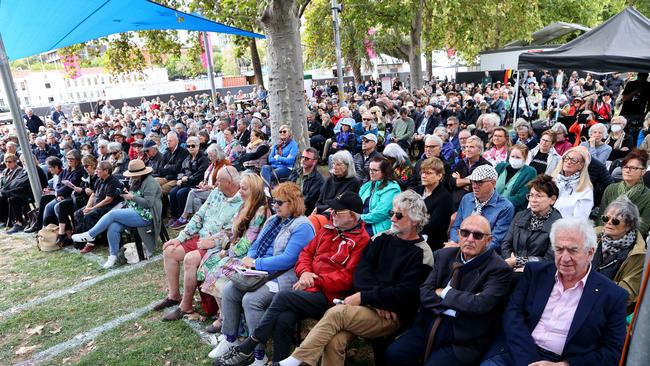 The crowd at Writers’ Week on Tuesday. Picture: Kelly Barnes