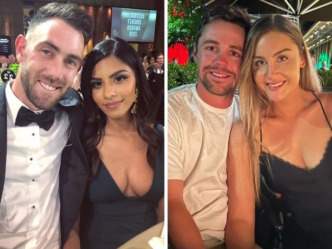 The wives of Aussie cricketers Glenn Maxwell and Travis Head came under attack from Indian fans. Pictures: Instagram