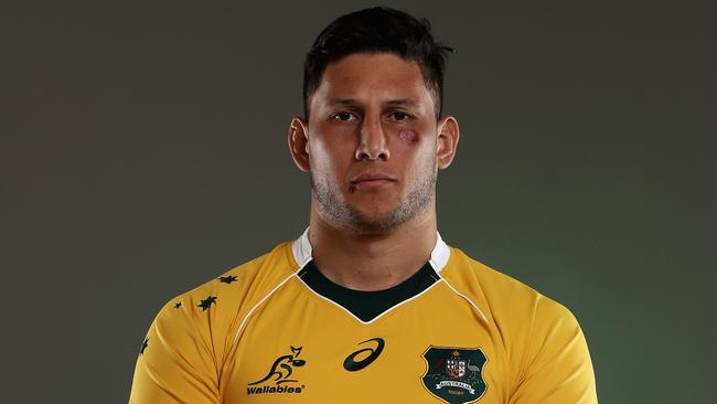 Adam Coleman of the Wallabies poses during a portrait session.