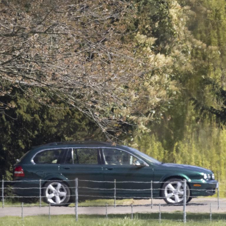 The Queen was spotted inside the car. Picture: News Licensing / MEGA