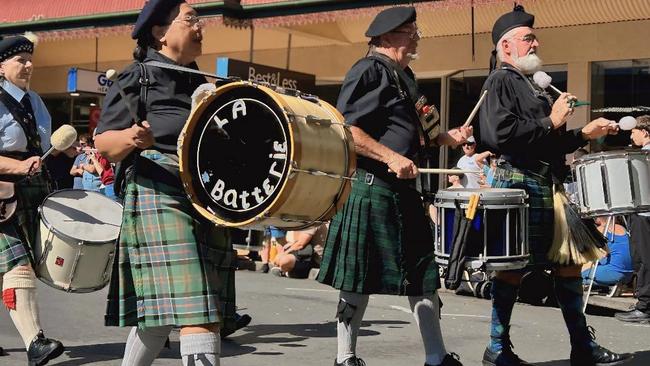 The march included various bands.