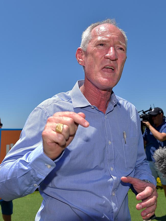 One Nation MP Steve Dickson at a press conference following the announcement of the Queensland State Election date.