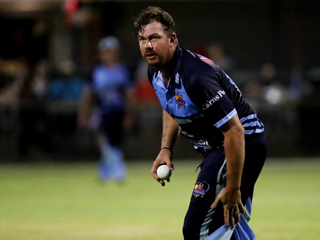 Barrier Reef Big Bash Game 1: Badgers v Hurricanes at Griffiths Park. Hurricanes' Mitchell Warnock. Picture: Stewart McLean