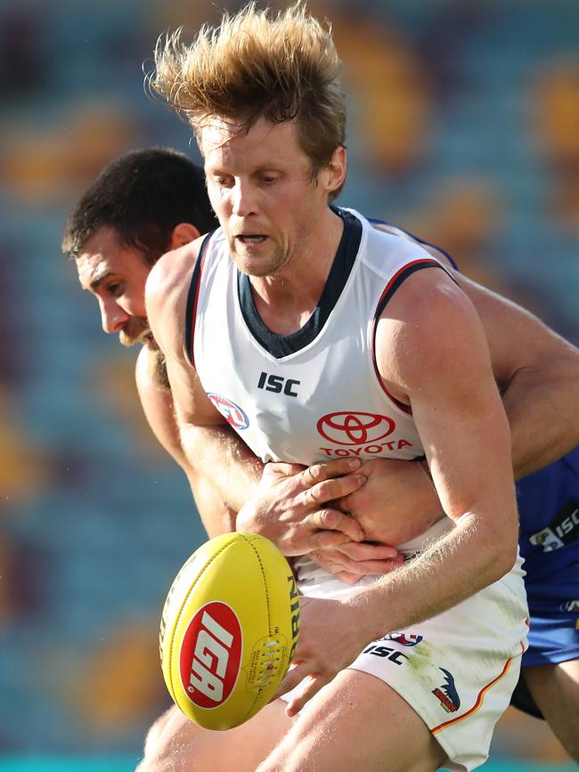 Rory Sloane will undergo surgery on his broken hand. Picture: Jono Searle/AFL Photos/via Getty Images