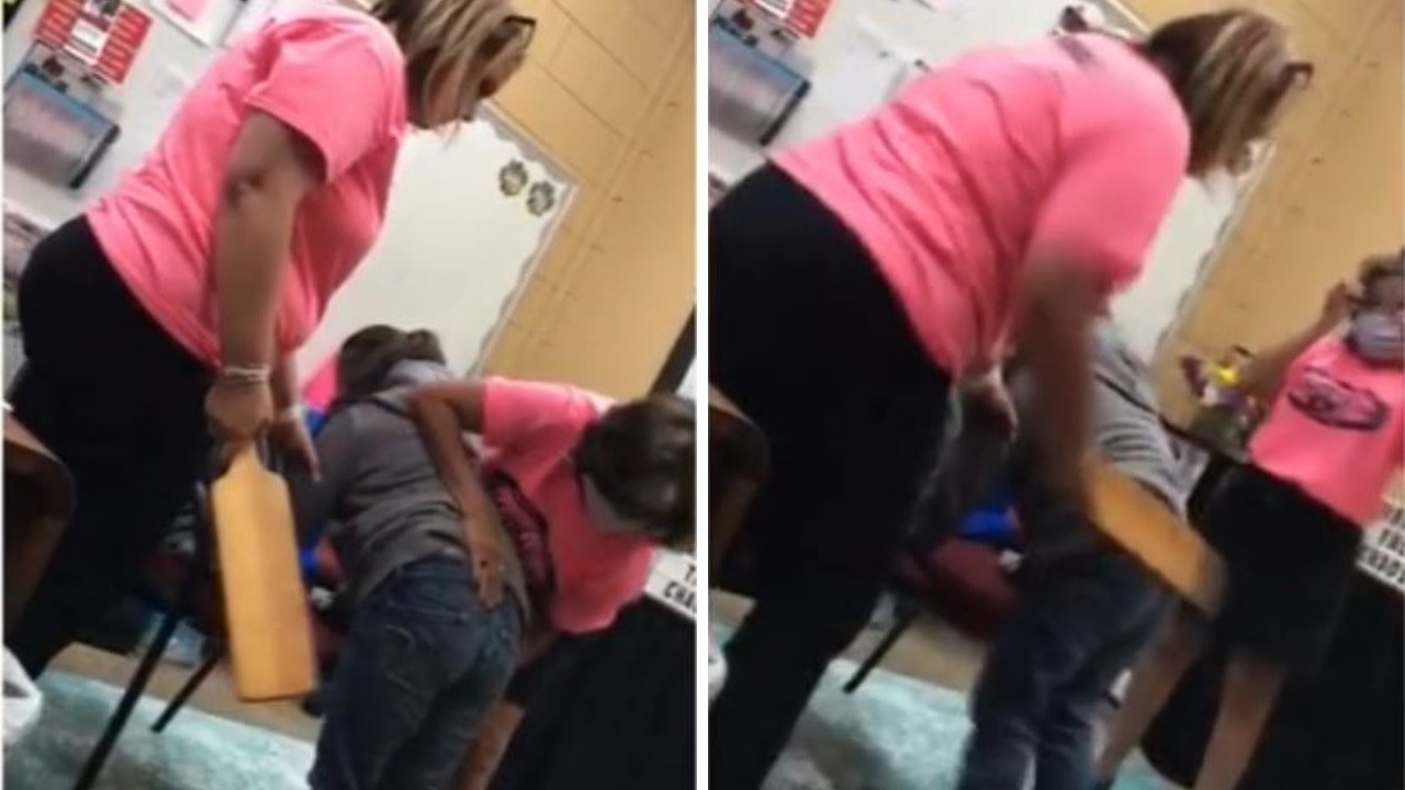 Mother Paddle Spanking - Principal seen on video spanking child with paddle in Florida | news.com.au  â€” Australia's leading news site