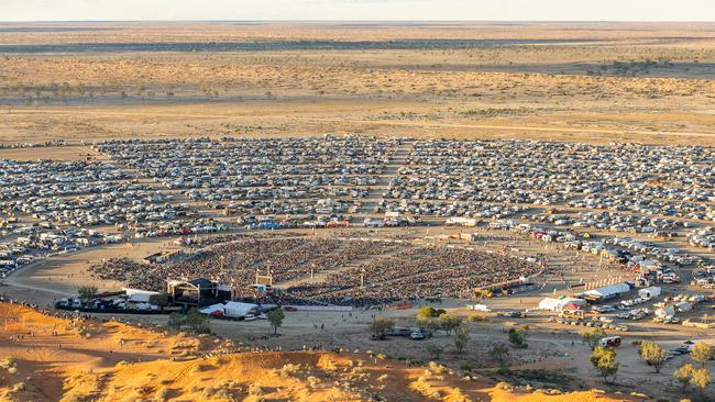 The camping area stretches around in massive semi circle. Picture: Matt Williams