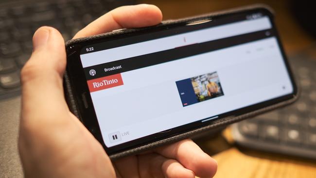 Rio Tinto’s “virtual” annual shareholder meeting can be watched from mobile devices.