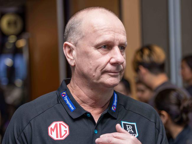 Ken Hinkley at the Port Adelaide Hall of Fame/season launch. At the Adelaide Oval.  Pictured on 14th FEB 2025. Picture: Ben Clark