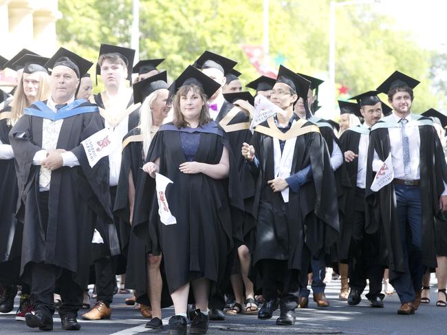 Town and Gown at the UTAS Graduation, Launceston. PICTURE CHRIS KIDD
