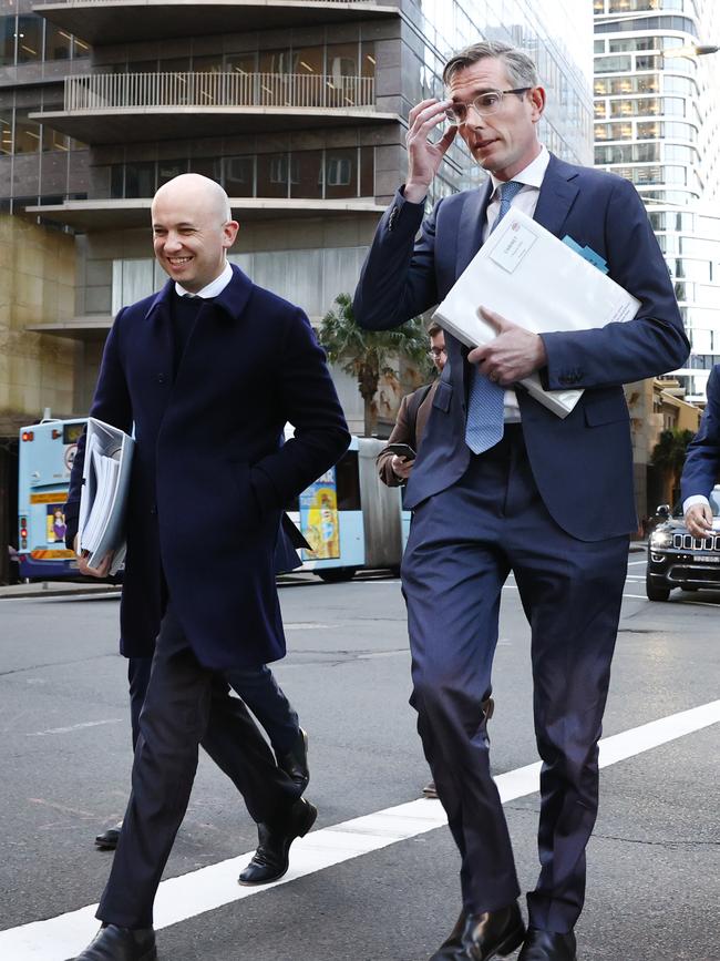 Matt Kean with NSW Premier Dominic Perrottet. Picture: Richard Dobson