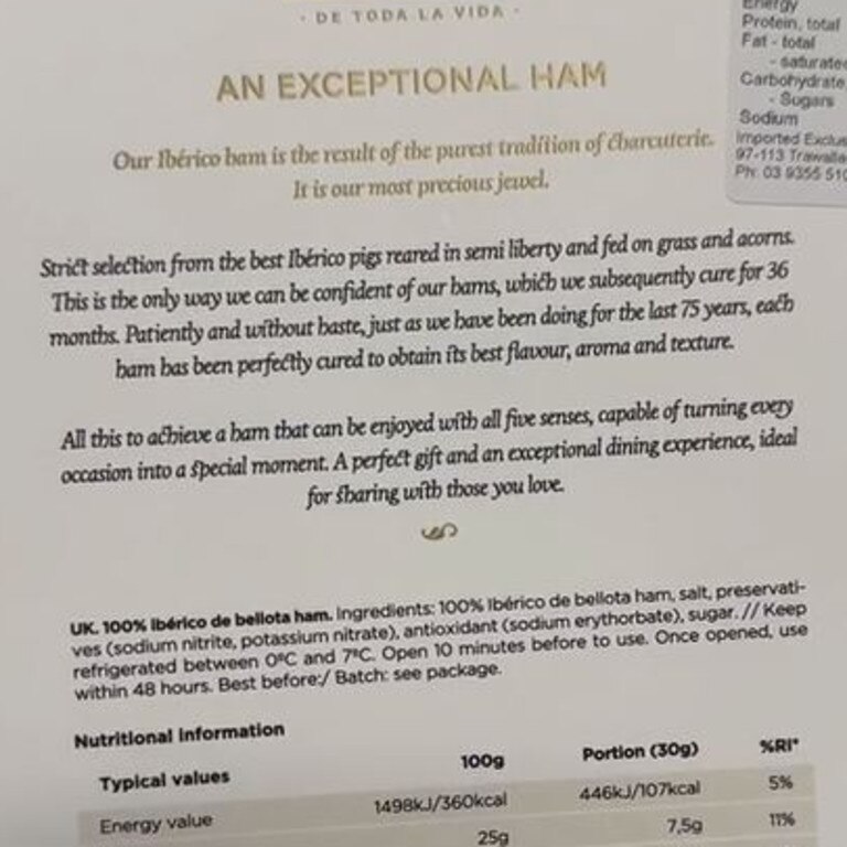 The ham is cured for three years before it’s packaged and sold. Picture: TikTok