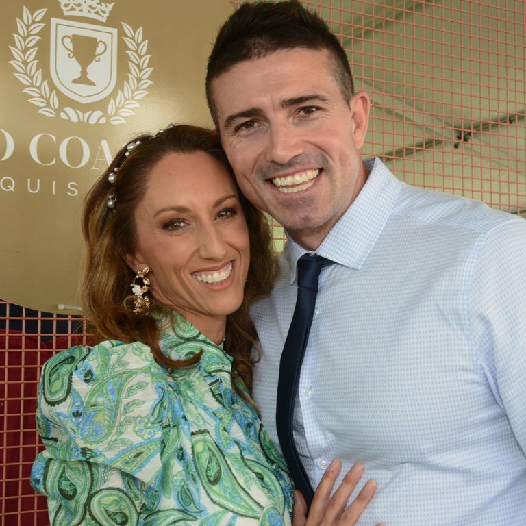 Tamra Bow and Mat Price at the Gold Coast Cup at Gold Coast Turf Club, Bundall on Saturday, May 7. Picture: Regina King