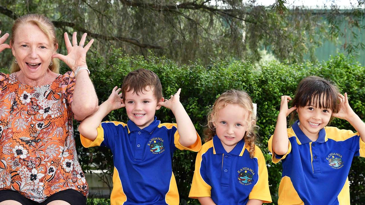 My First Year: Kandanga State School Preps, Oliver, Piper, MaLi and Mrs Fromm. Picture: Patrick Woods.