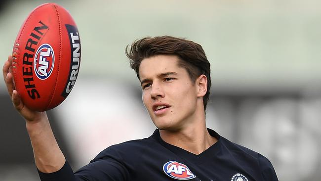 First-year Carlton player Liam Stocker features in five of this week’s top-10 trades. Picture: Quinn Rooney/Getty Images.