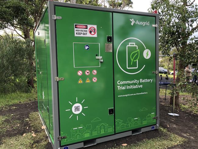 Example of a community battery on the northern beaches. Picture: Jim O'Rourke