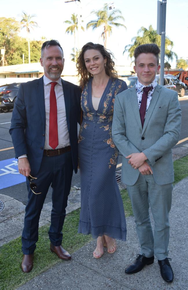 Jamin, Bec and Cooper at the Maleny State High School formal on November 16, 2022. Picture: Sam Turner