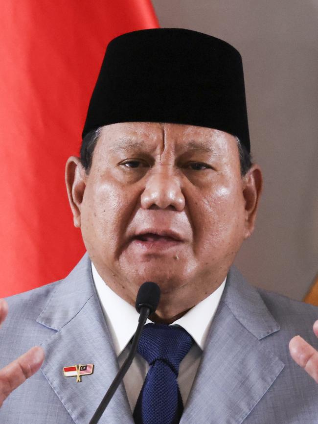 Indonesian President Prabowo Subianto has already held his country’s first joint naval exercise with Russia since coming to power in October 2024. Picture: AP