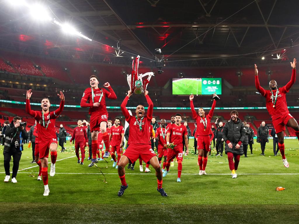 Liverpool won this year’s League Cup in a penalty shootout against Chelsea. Picture: Chris Brunskill/Fantasista/Getty Images